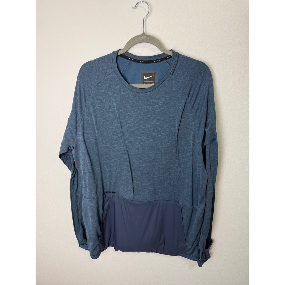 Nike Transform Packable 2-in-1 Running Top Mens XL Blue Long Sleeve Windbreaker